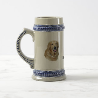 Golden Retriever dog photo portrait Beer Stein