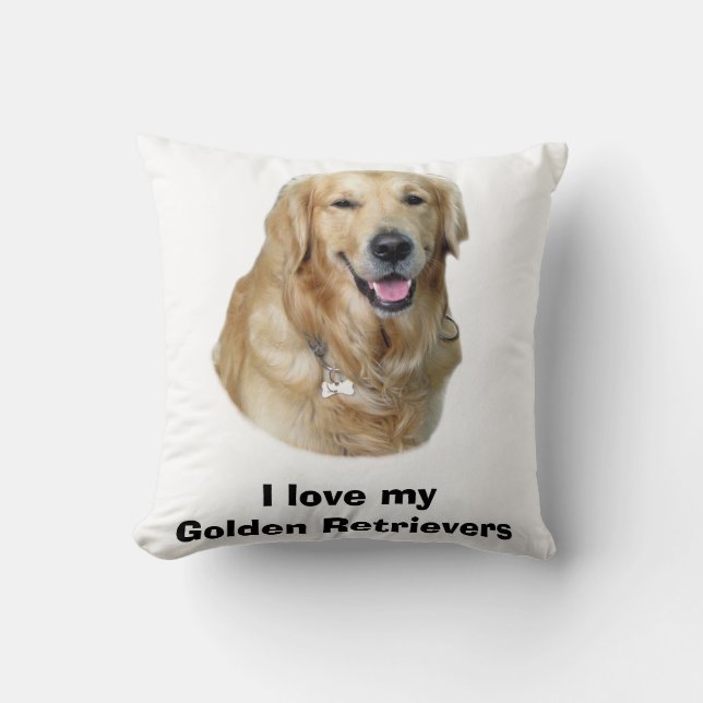 Golden Retriever dog photo portrait Cushion (Front)