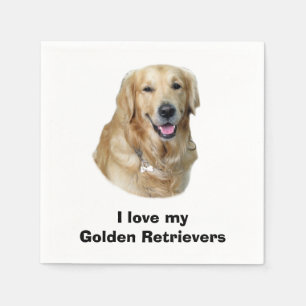 Golden Retriever dog photo portrait Napkin