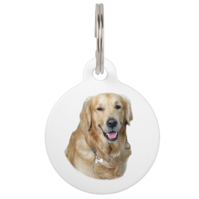 Golden Retriever dog photo portrait Pet Tag (Front)