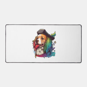 Golden Retriever Dog Pirate Desk Mat
