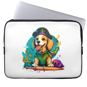 Golden Retriever Dog Pirate Laptop Sleeve