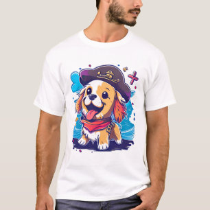 Golden Retriever Dog Pirate T-Shirt