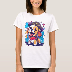 Golden Retriever Dog Pirate T-Shirt
