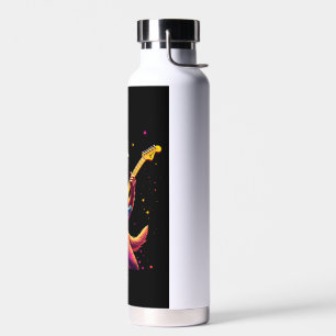Golden Retriever dog Playing Electric Guitar Rock Water Bottle