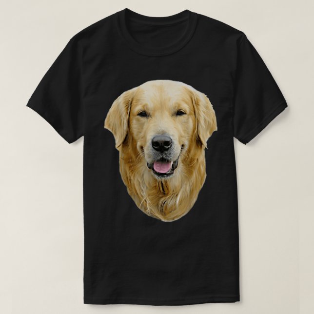 Golden Retriever Dog Portrait Detail Animal Novelt T-Shirt (Design Front)