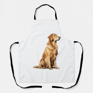 Golden Retriever Dog Portrait - Majestic Pet Illus Apron