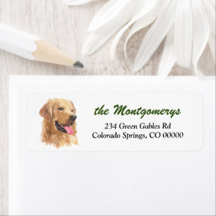 Golden Retriever Dog Portrait Return Address Label