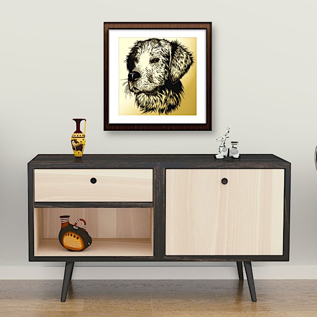 Golden Retriever Dog Profile Foil Prints (Creator Uploaded)