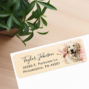 Golden Retriever Dog Return Address Label