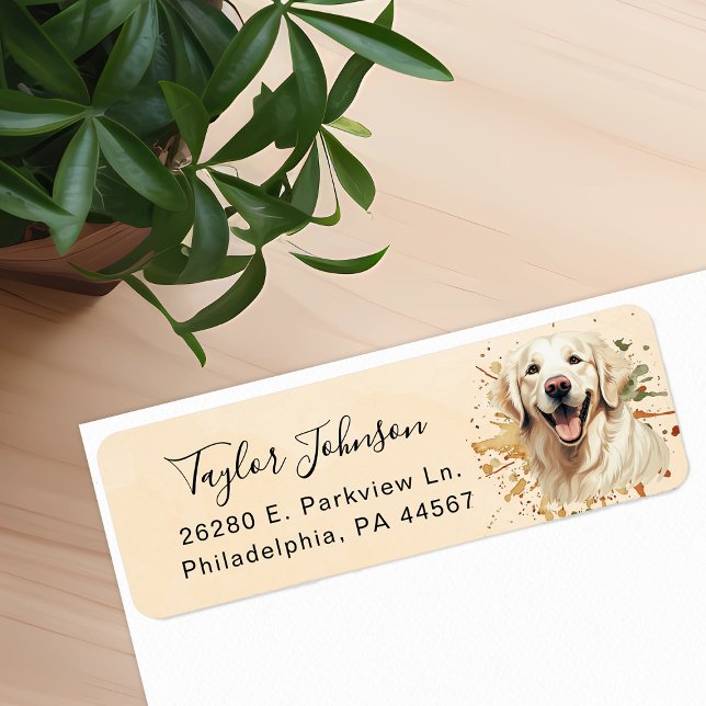 Golden Retriever Dog Return Address Label (Creator Uploaded)