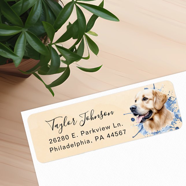 Golden Retriever Dog Return Address Label (Creator Uploaded)