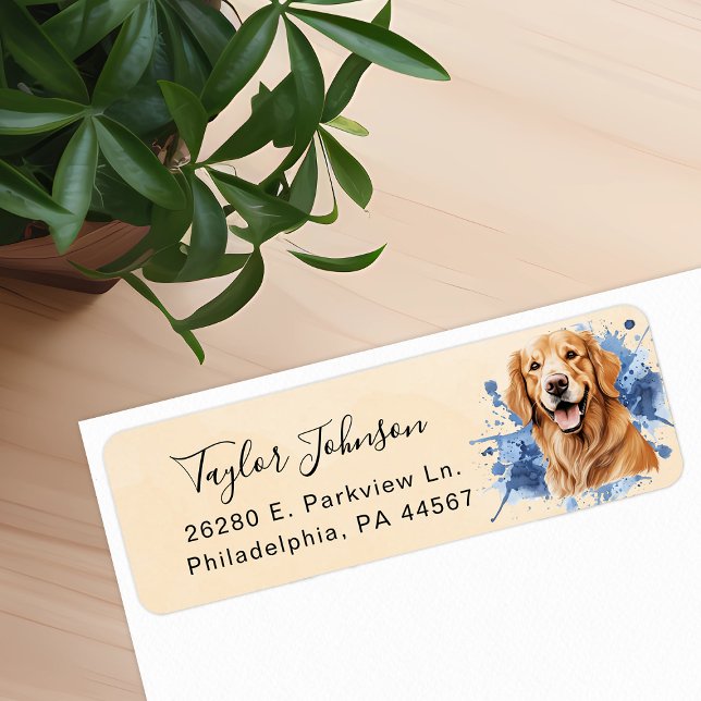 Golden Retriever Dog Return Address Label (Creator Uploaded)