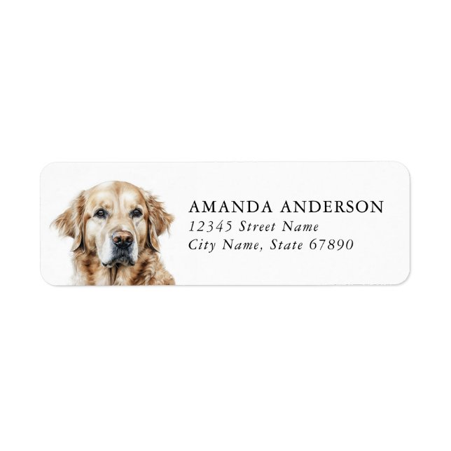 Golden Retriever Dog Return Address Labels (Front)