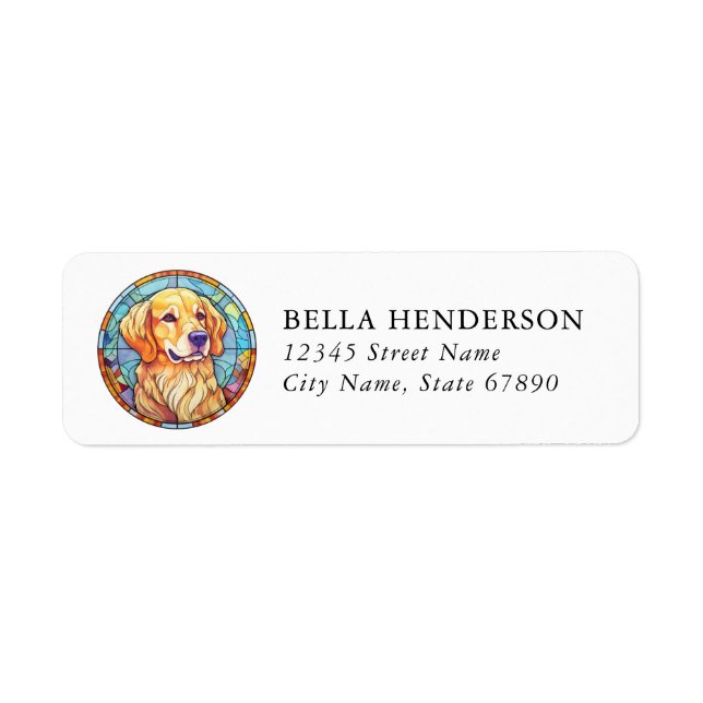 Golden Retriever Dog Return Address Labels (Front)