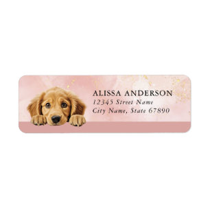 Golden Retriever Dog Return Address Labels