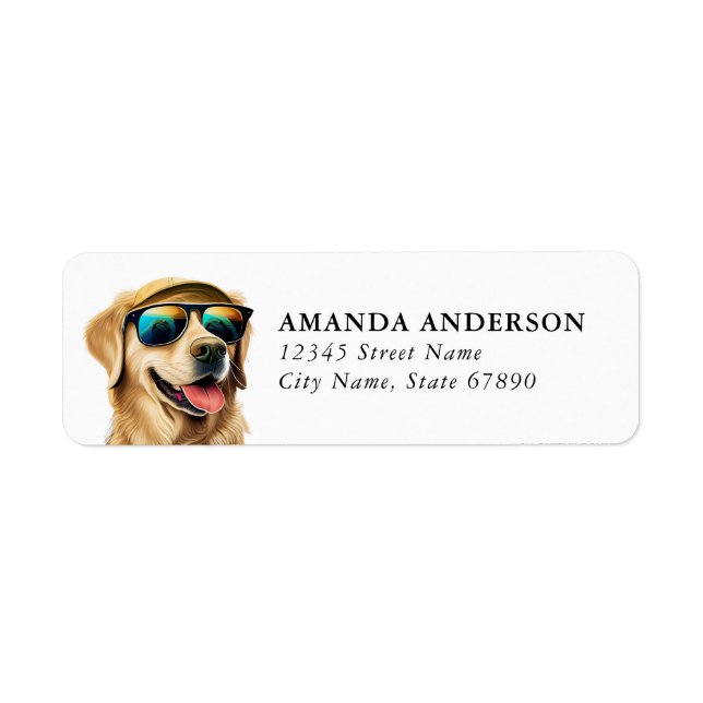 Golden Retriever Dog Return Address Labels (Front)