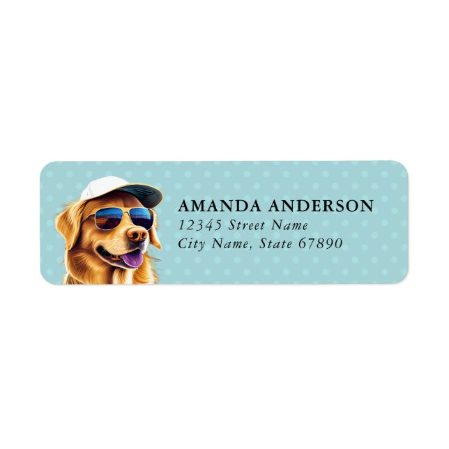 Golden Retriever Dog Return Address Labels (Front)