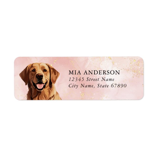 Golden Retriever Dog Return Address Labels (Front)