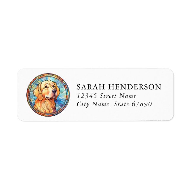 Golden Retriever Dog Return Address Labels (Front)