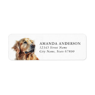 Golden Retriever Dog Return Address Labels