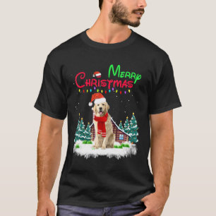 Golden Retriever Dog Santa Hat Christmas Lights Me T-Shirt