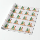 Golden Retriever Dog Santa Tree Merry Christmas