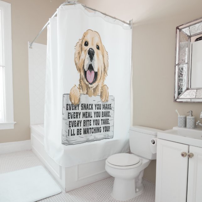 Golden Retriever Dog Shower Curtain (In Situ)