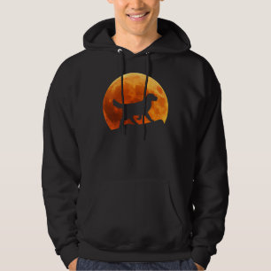 Golden Retriever Dog Silhouette In Moon Hoodie