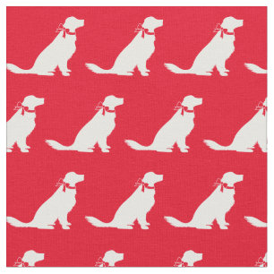Golden Retriever Dog Silhouette Pet Red Fabric