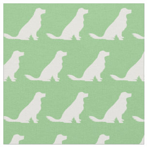 Golden Retriever Dog Silhouette Pet Sage Green Fabric