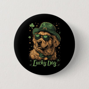 Golden Retriever Dog - St. Patrick's Day Saint Pad 6 Cm Round Badge