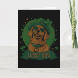 Golden Retriever Dog - St. Patrick's Day Saint Pad Card