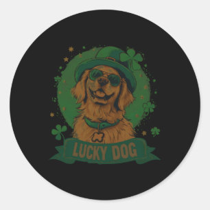 Golden Retriever Dog - St. Patrick's Day Saint Pad Classic Round Sticker