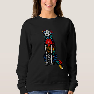 Golden Retriever Dog Sugar Skull Calavera Dia De L Sweatshirt