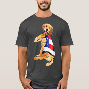 Golden Retriever Dog Tattoo I Love Dad T-Shirt