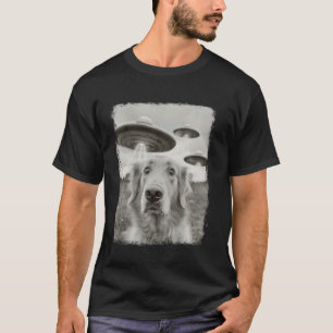 Golden Retriever Dog UFO Alien Extraterrestrial Se T-Shirt