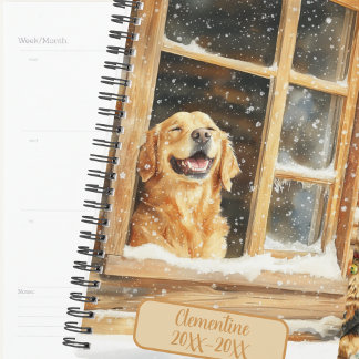 Golden Retriever Dog Undated Appointment Book  Planner