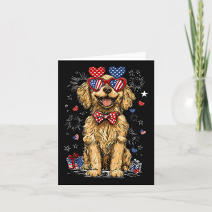 Golden Retriever Dog Us Patriotic Fourth Of July D Card