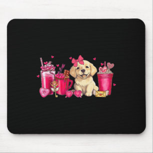 Golden Retriever Dog Valentines Day Coffee Latte M Mouse Pad