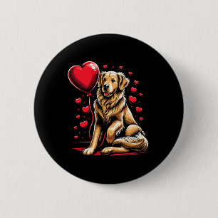 Golden Retriever Dog Valentine's Day Dog Owner Val 6 Cm Round Badge
