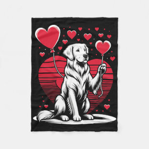 Golden Retriever Dog Valentine's Day Dog Owner Val Fleece Blanket