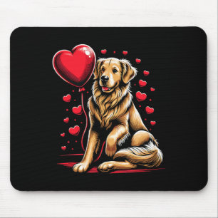 Golden Retriever Dog Valentine's Day Dog Owner Val Mouse Pad