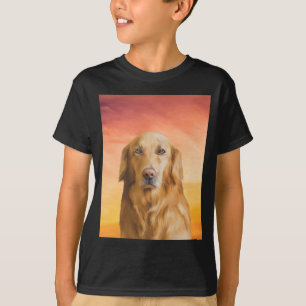 Golden Retriever Dog Water Colour Art Oil Painting T-Shirt