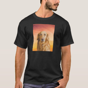 Golden Retriever Dog Water Colour Art Oil Painting T-Shirt