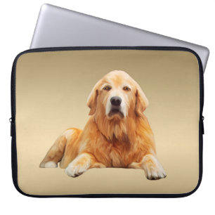 Golden retriever Dog Water Colour Art Painting Laptop Sleeve