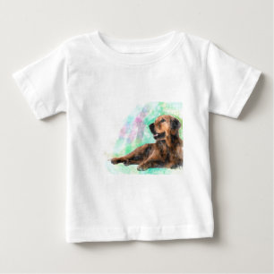 Golden Retriever Dog Water Colour Painting Baby T-Shirt
