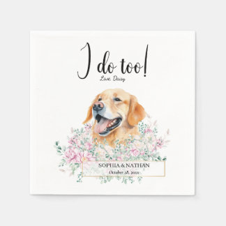 Golden Retriever Dog Wedding Cocktail Napkins