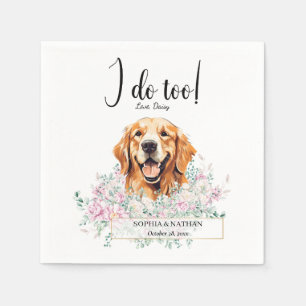 Golden Retriever Dog Wedding Cocktail Napkins