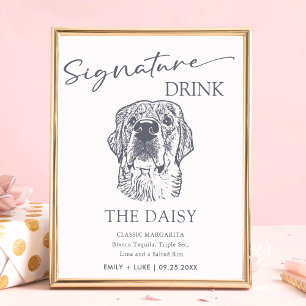 Golden Retriever Dog Wedding Signature Drink Sign